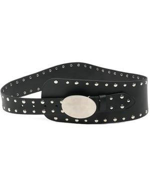 GIMAGUAS Iris Stud-Embellished Leather Belt - Black