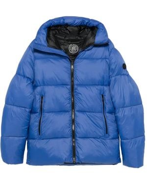 SERGIO MORETTI FIRENZE Veste Matelassée À Capuche - Blue