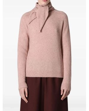 Roberto Collina Feinstrickpullover Mit Integriertem Schal - Pink