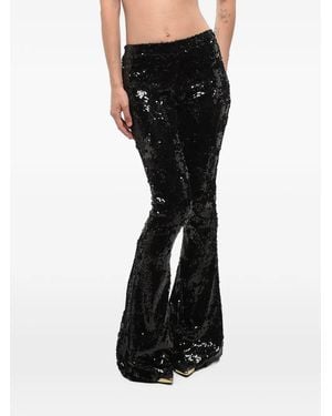 Adriana Hot Couture Sequin-Embellished Flared Pants - Black