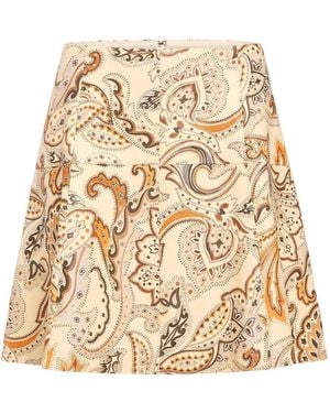 Marie Oliver Crawford Paisley-Print Mini Skirt - Natural