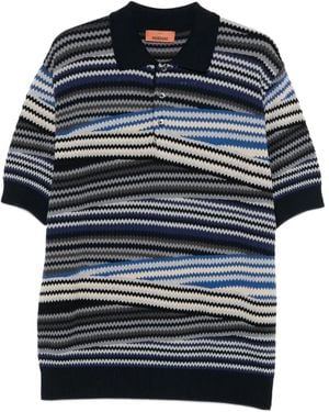 Missoni Gestreiftes Poloshirt Mit Zickzackmuster - Blau