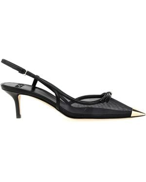 Elisabetta Franchi Mesh Slingback Pumps - Black