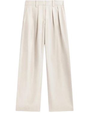 Frankie Shop Pleated Wide-Leg Pants - White