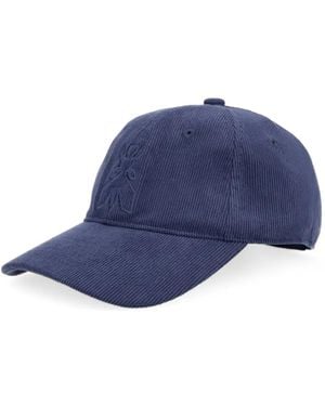 Patrizia Pepe Logo-Embroidered Corduroy Baseball Cap - Blue