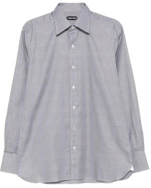 Tom Ford Checked Cotton Shirt - Grey