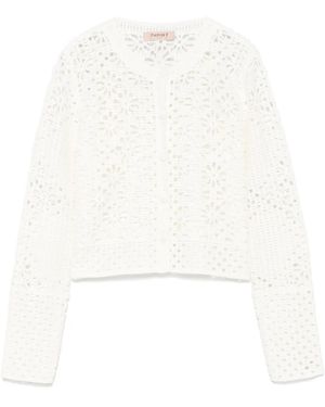 Twinset Open-Knit Cardigan - White