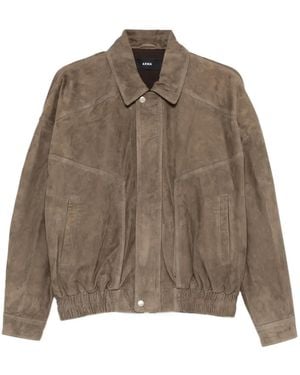 Arma Frederica Collared Suede Jacket - Brown
