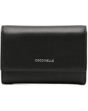 Coccinelle Logo-Print Leather Wallet - Black