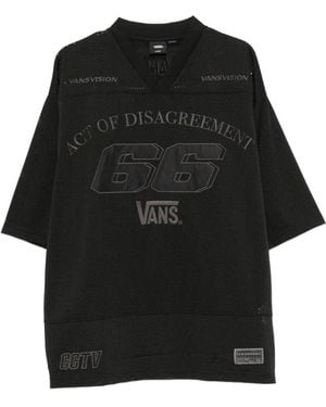 Vans T-Shirt En Résille À Patch Logo - Black