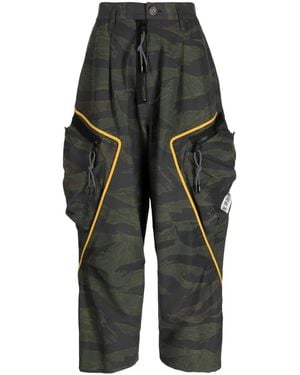 Mostly Heard Rarely Seen Graphic-Print Cropped Trousers - Black