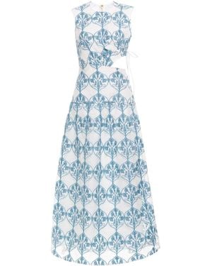 Agua Bendita Ontoño Ribbons Dress - Blue
