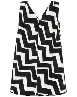 JNBY Chevron-Print A-Line Dress - White