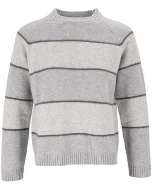 Kangra Striped Crew-Neck Sweater - Grey