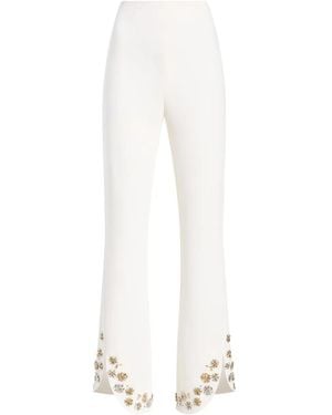 Cinq À Sept Tumbling Flowers Split Trousers - White