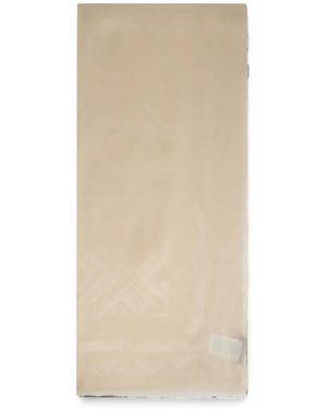 Alberta Ferretti Geometric-Pattern Frayed Scarf - Natural
