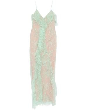 Blumarine Floral-Lace Maxi Dress - White