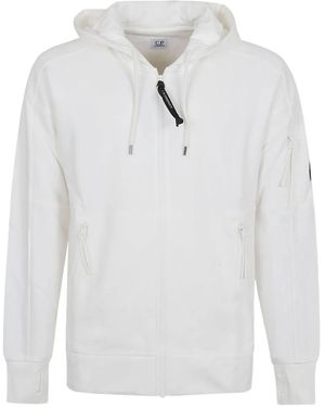 C.P. Company Hooded Zip-Up Sweatshirt - White