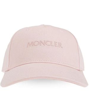 Moncler Logo-Embroidered Cap - Pink