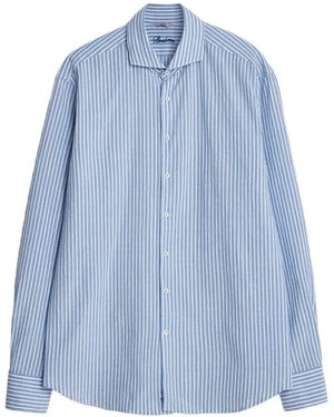 Stenströms Striped Seersucker Shirt - Blue