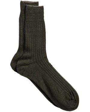 yahae Linen Ribbed Socks - Black