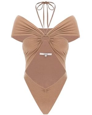 MANURI Eleni Cut-Out Off-Shoulder Bodysuit - White
