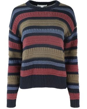 Autumn Cashmere Striped Crew-Neck Jumper - Blue