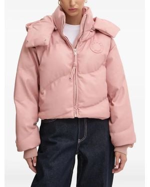Fiorucci Quilted Logo-Patch Jacket - Pink