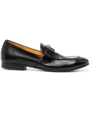 Madison Maison Lock Leather Loafers - Black