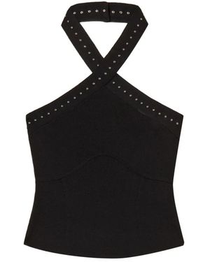 Twinset Haut En Maille À Dos-Nu - Black