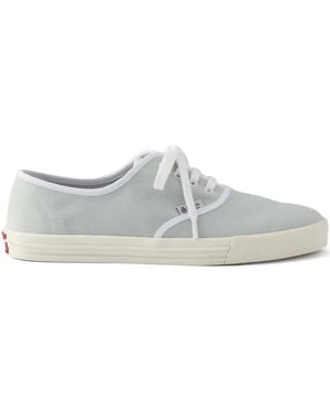 Prada Round-Toe Lace-Up Sneakers - White