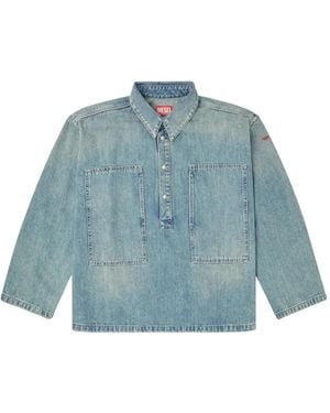 DIESEL Blouse Met Zak Detail - Blauw
