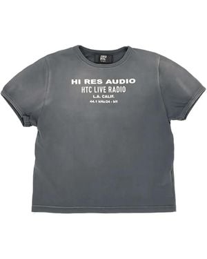 HTC Garment-Dyed Logo-Print T-Shirt - Grey