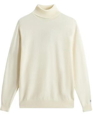 Woolrich Rollkragenpullover Mit Logo-Stickerei - Weiß