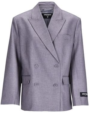 WRSTBHVR Amal Double-Breasted Blazer - Purple