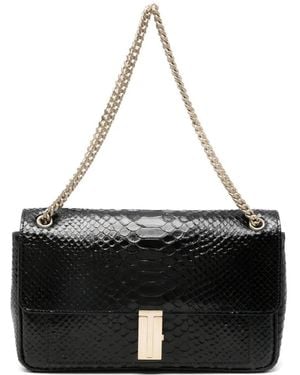Tom Ford T-Twist Snakeskin-Effect Shoulder Bag - Black