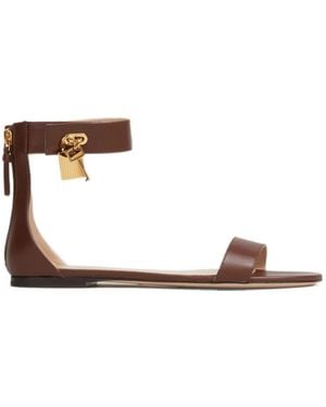 Tom Ford Padlock Ankle-Strap Sandals - White