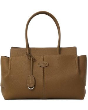 Tod's Hammered Leather Tote Bag - Brown
