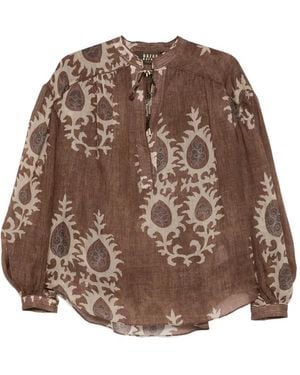 Bazar Deluxe Floral-Print Blouse - Brown