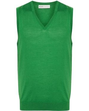 MODES GARMENTS Sleeveless Merino Knitted Vest - Green
