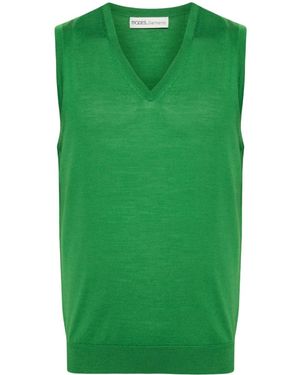MODES GARMENTS Sleeveless Merino Knitted Vest - Green