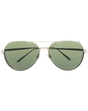 Linda Farrow Pilot-Frame Tinted Sunglasses - Green