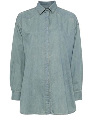 Tu Es Mon Tresor The Oversized Denim Shirt - Blue
