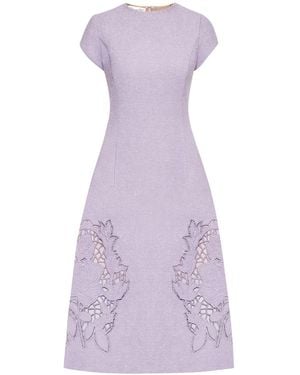 Oscar de la Renta カットアウト ツイードドレス - パープル