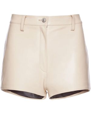 Magda Butrym High-Waist Leather Mini Shorts - Natural