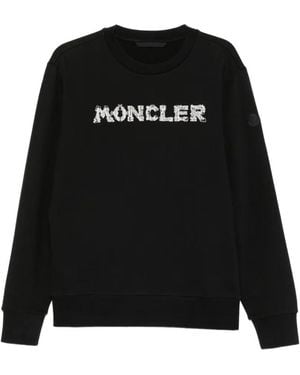 Moncler Logo-Embroidered Sweatshirt - Black