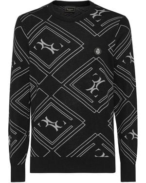 Billionaire Pullover Mit Geometrischem Muster - Schwarz