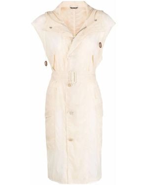 Maison Margiela Gabardina Con Capucha Y Cinturón - Multicolor