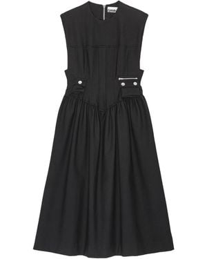 Ganni Midi Dress - Black