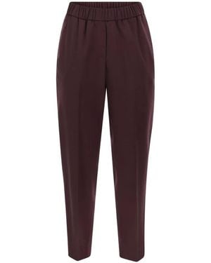 Peserico Pantaloni Affusolati Con Catena Punto Luce - Viola